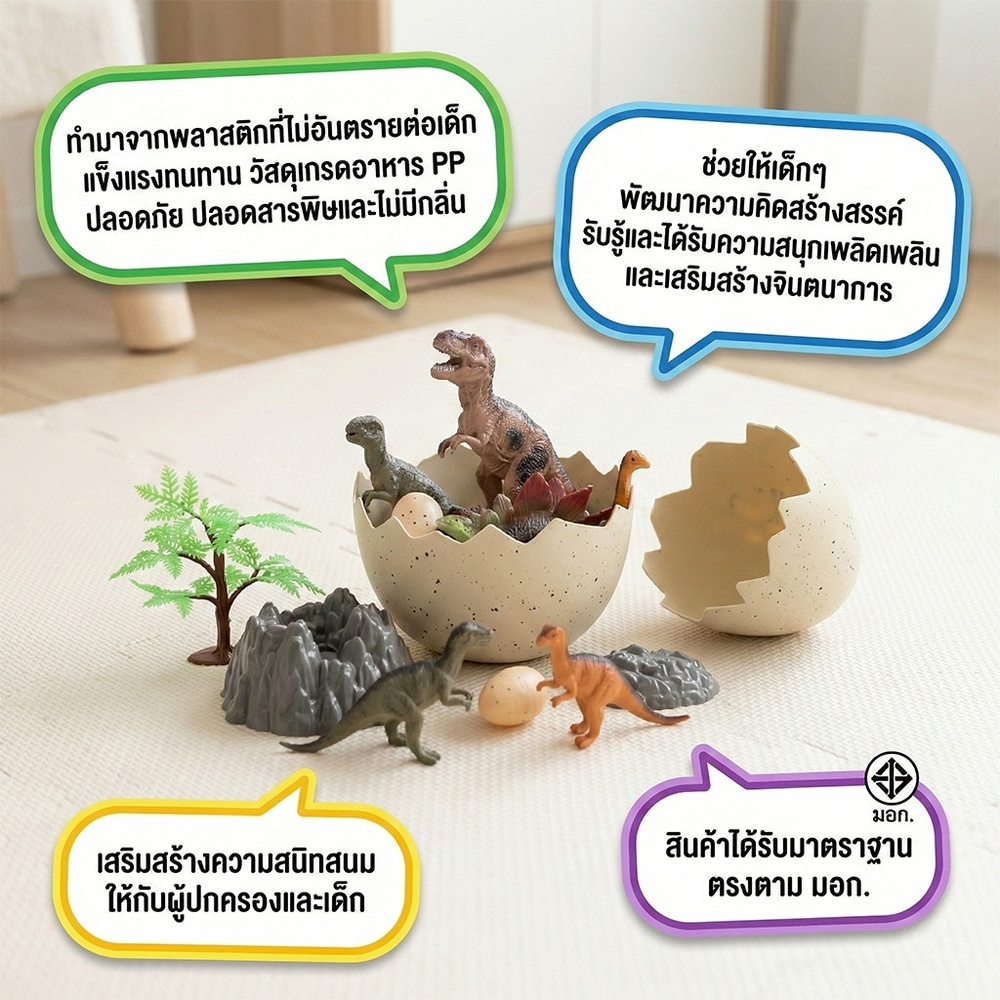 TOYS ชุดไข่ไดโนเสาร์ 12 ชิ้น