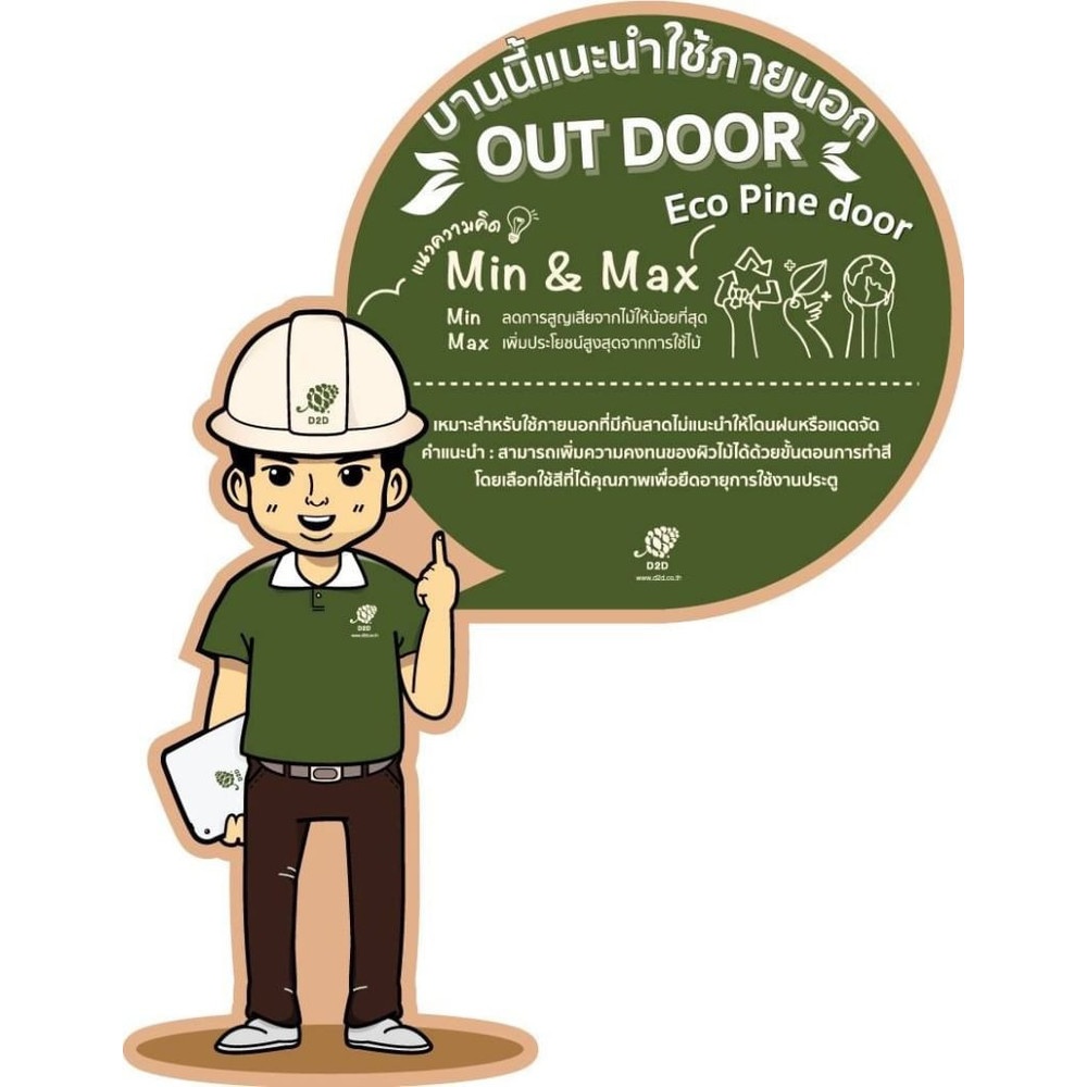ประตูไม้ดักลาสเฟอร์เบรินแอช Eco Ezero 3 80x200 cm.