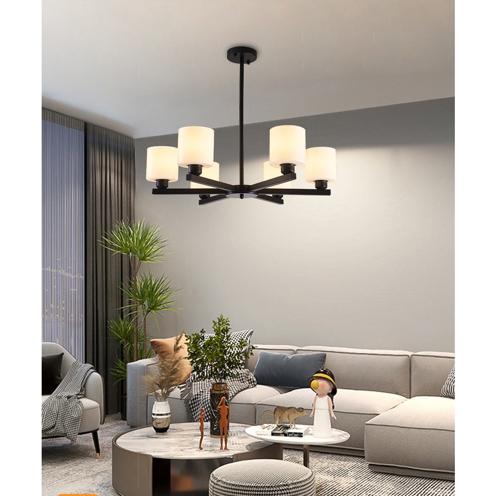 EILON ชุดโคมไฟแขวนเพดาน LED 36W สีดำ รุ่น ETYD-BCMD6638/6