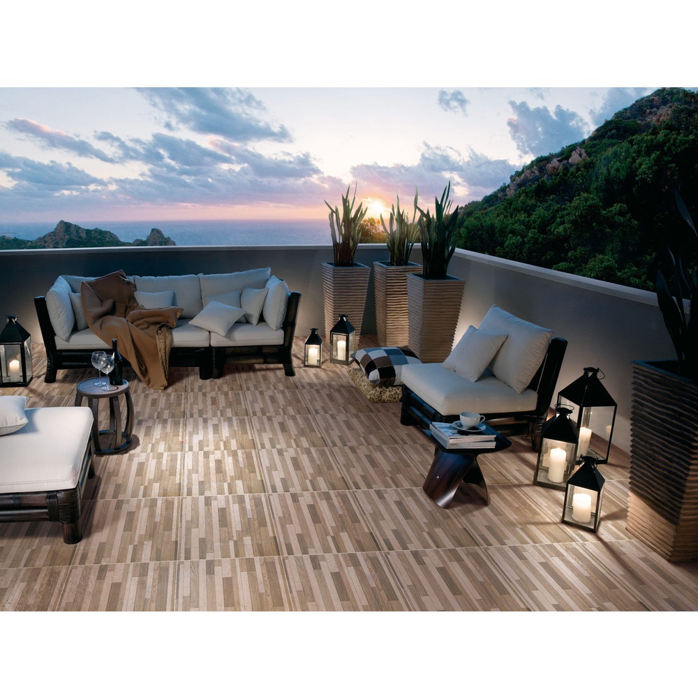 Marbella กระเบื้องเซรามิคปูพื้น 40X40 ซม. รุ่น เลโก้วู๊ด บราว เกรย์ FAM4803 Satin (12P)