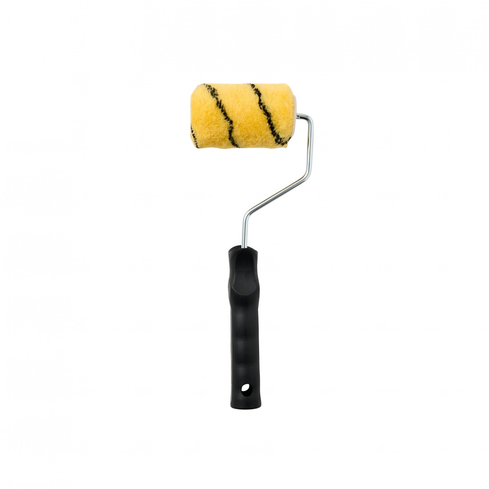 PRO Renovator ลูกกลิ้งทาสีพร้อมด้าม 4นิ้ว (ขนยาว12มม.) รุ่น GBH-RSPR-1 สีเหลือง-ดำ