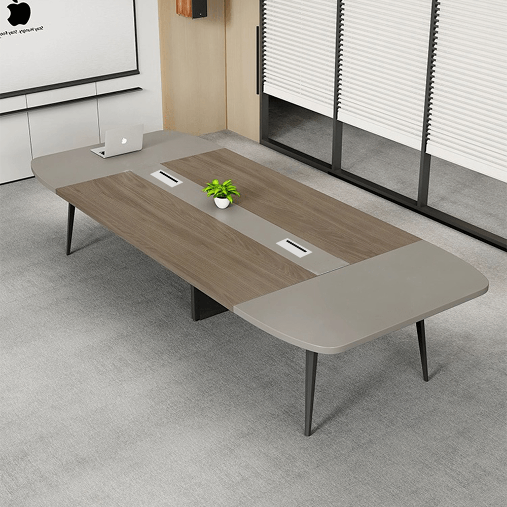SMITH โต๊ะประชุม รุ่น Monic-02 ขนาด 140x350x75 ซม. สีกากี (1/4)