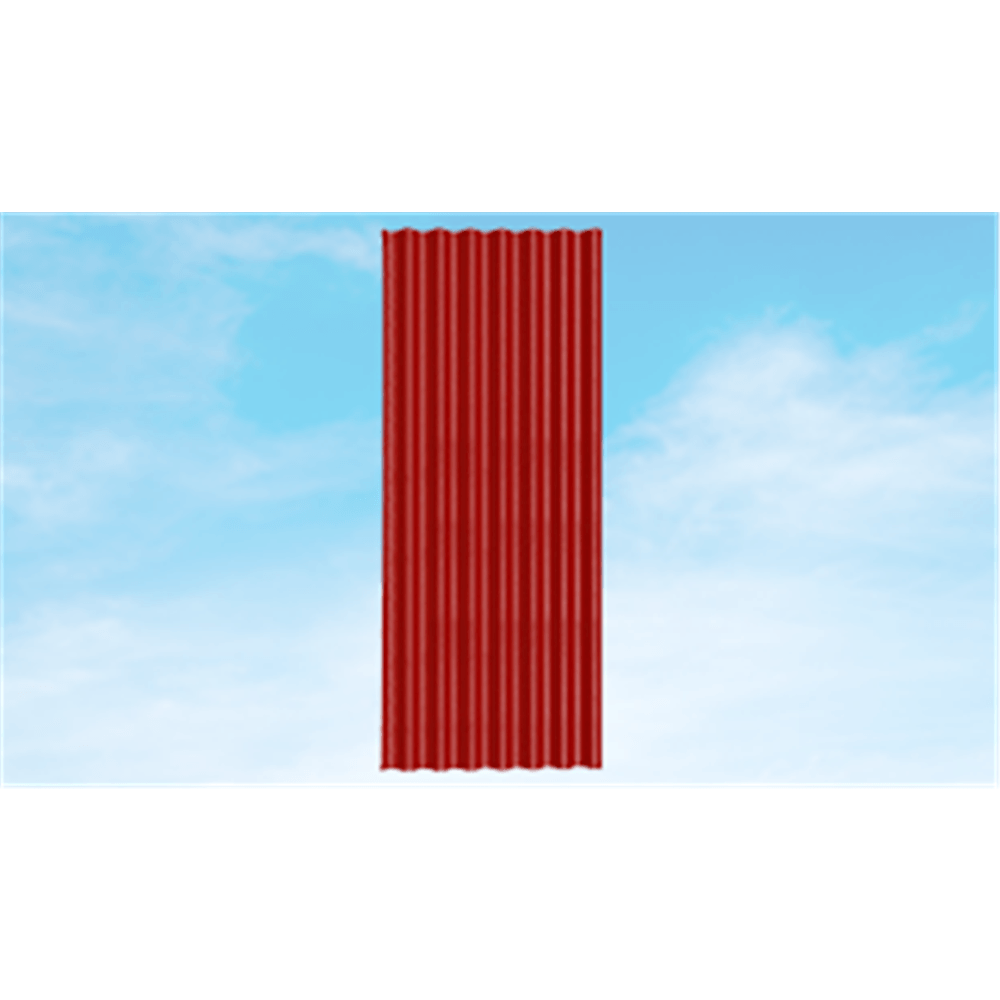 โอฬาร กระเบื้องหลังคาลอนเล็กปลายงอน ซ้าย 0.4x54x120 ซม. สีแดงประกายทับทิม