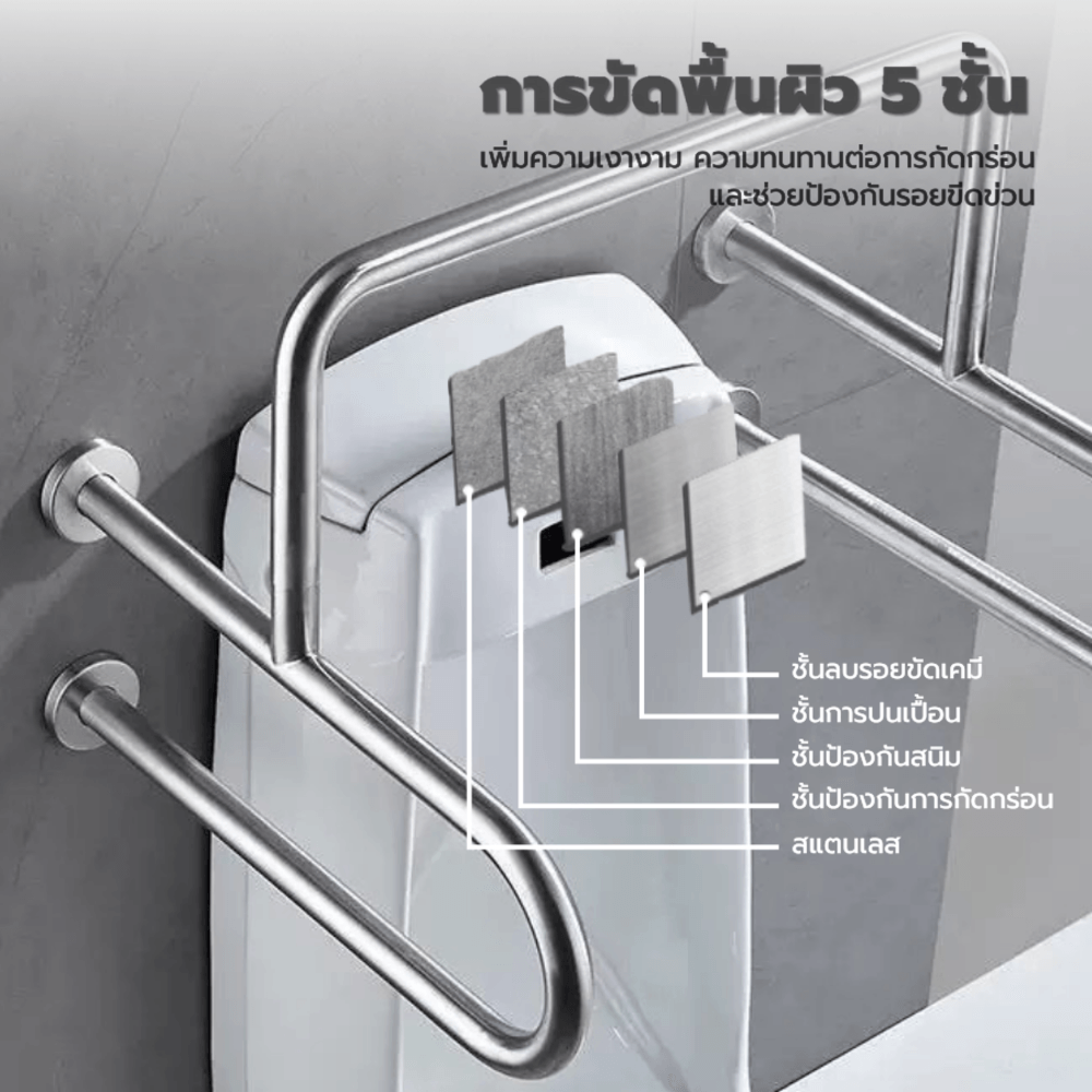 Verno ราวทรงตัวสแตนเลส 304 สำหรับโถปัสสาวะชาย รุ่น VN-3265U ขนาด 55.2x64.8x66.2 ซม. สีแฮร์ไลน์