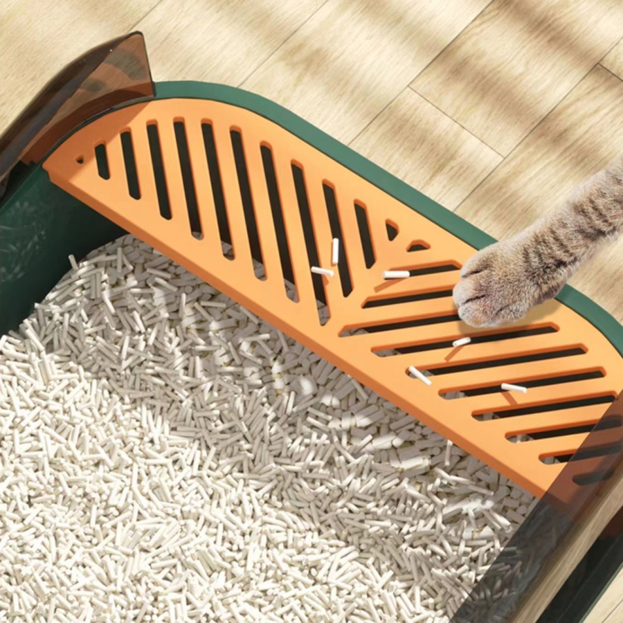 DUDUPETS กะบะทรายแมวพร้อมที่ตักทราย (L) 37x52x19ซม. รุ่น LAMOON