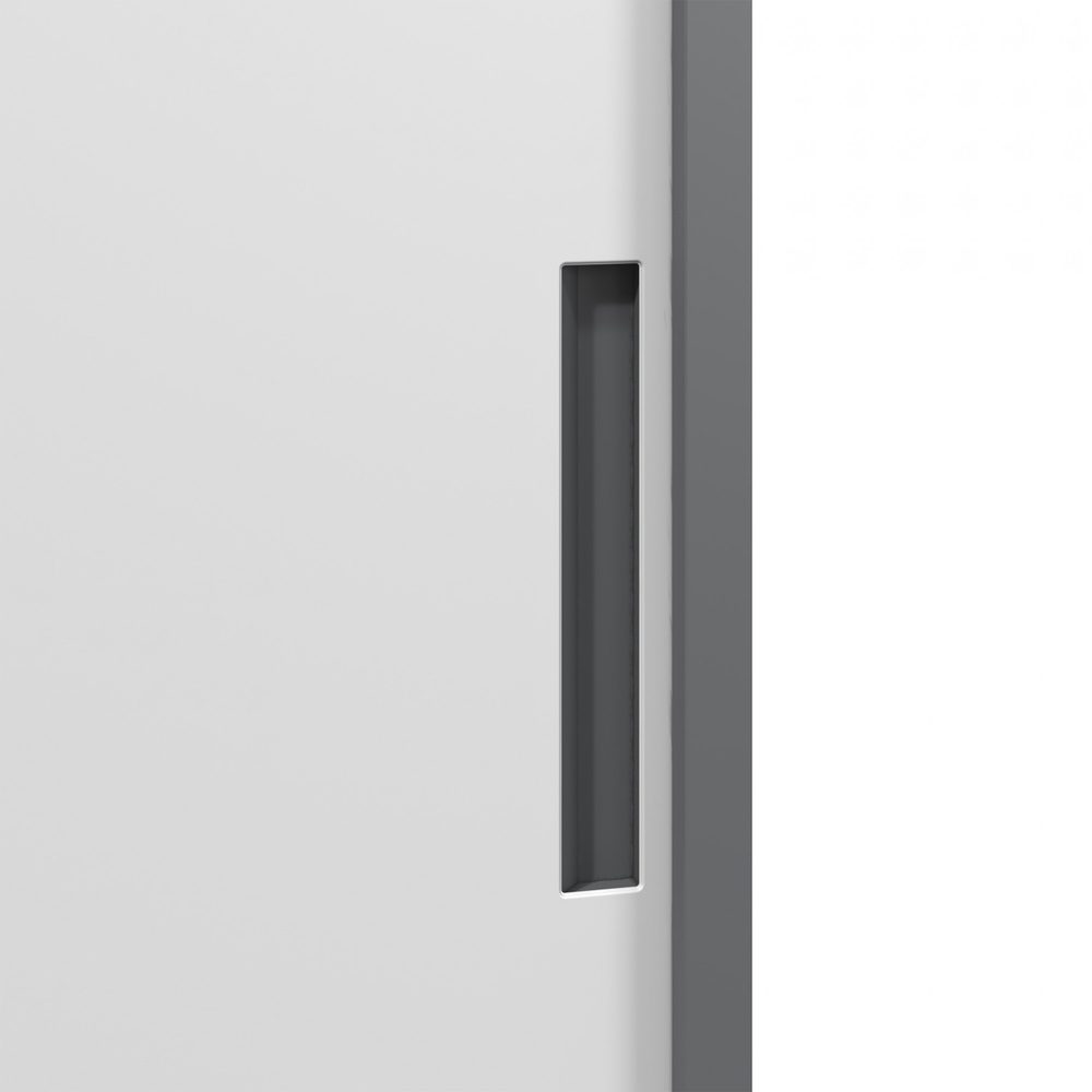 SMITH ตู้เก็บเอกสารแบบทึบบานเลื่อน รุ่น Arlo ขนาด 40x90x90ซม. สีขาว-เทา