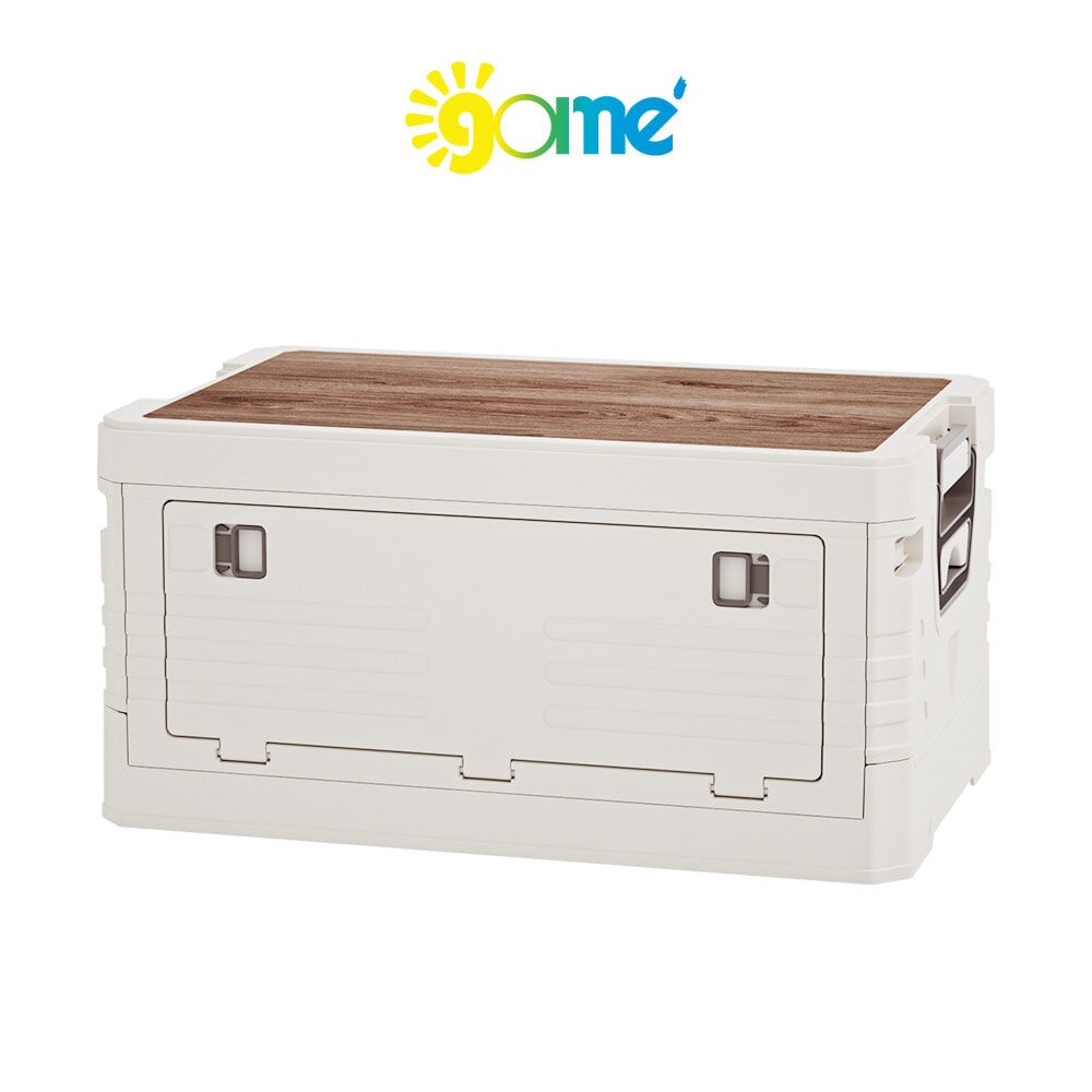 GOME กล่องเก็บของบานเปิดพับได้ท็อปไม้ Campo 2030-1S ขนาด 29.5x47.5x24 ซม. สีขาว