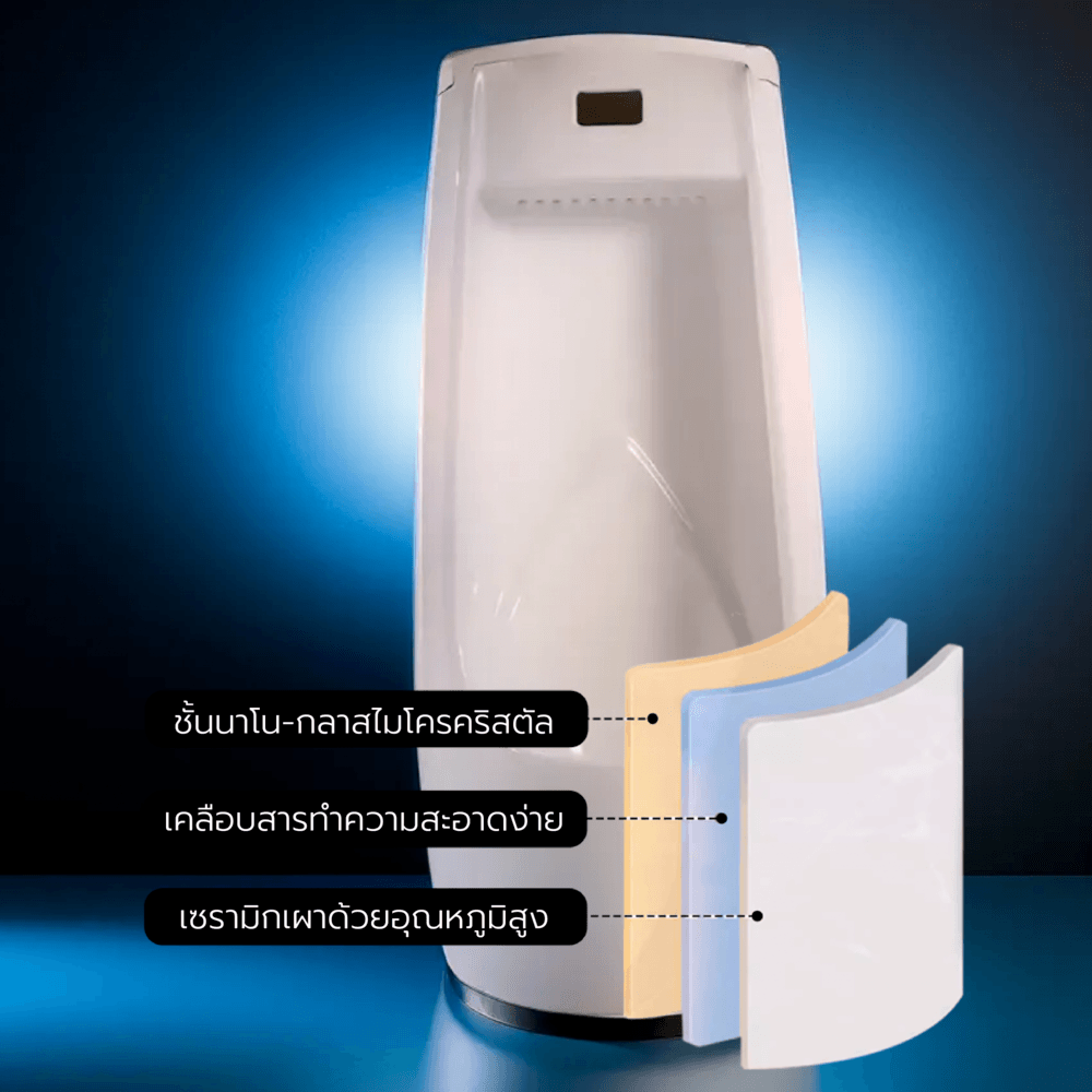 Verno โถปัสสาวะชายแบบตั้งพื้นพร้อมฟลัชวาล์วอัตโนมัติ รุ่น สแปลช VN-147