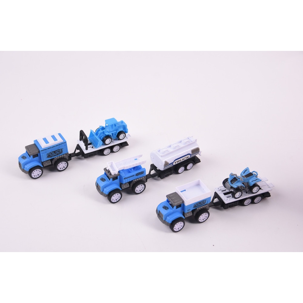 TOYS ของเล่นชุดรถพ่วงตำรวจ บรรจุ3คัน สีฟ้า#99842-60(22x4.5x20.5ซม.)