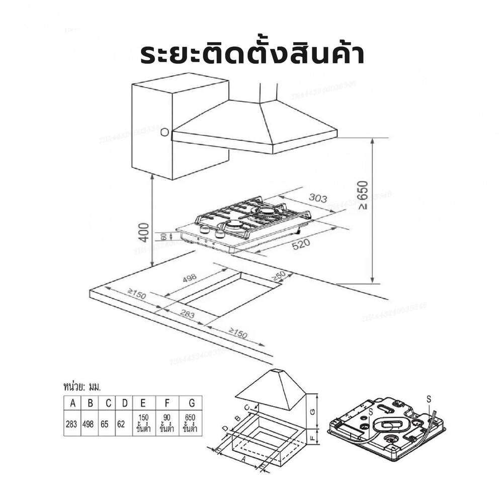 HAIER เตาแก๊สแบบฝังหน้ากระจก 2 หัวเตา HGH302G สีดำ