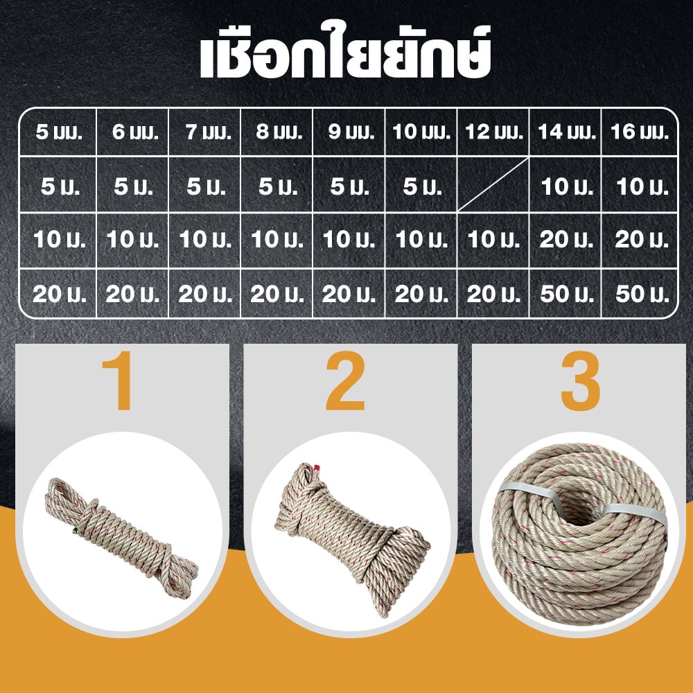 HUMMER เชือกใยยักษ์ ขนาด 5มม. ยาว 5เมตร รุ่น SP05-05 สีขาวคาดแดง