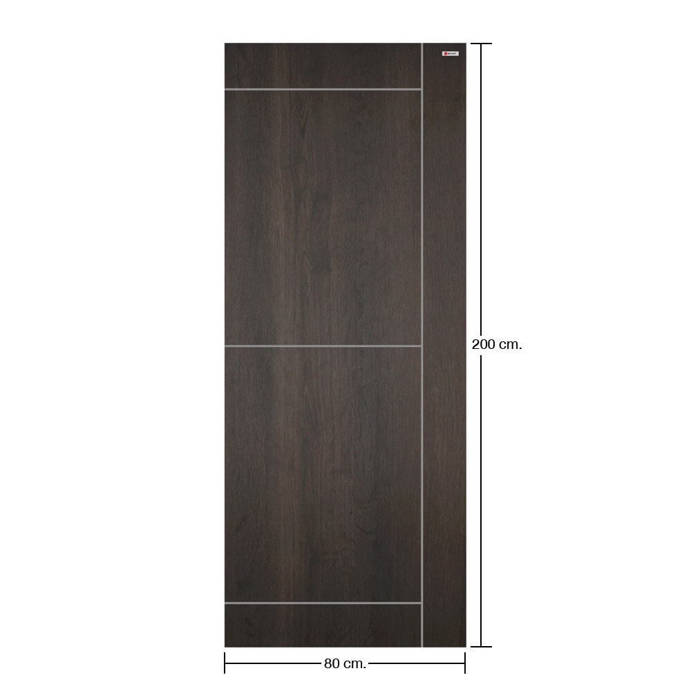 BATHIC ประตู WPC รุ่น แผ่นเรียบ BWC04 ขนาด 80x200 ซม. สีซีซารัสโอ๊ค (เจาะลูกบิด)