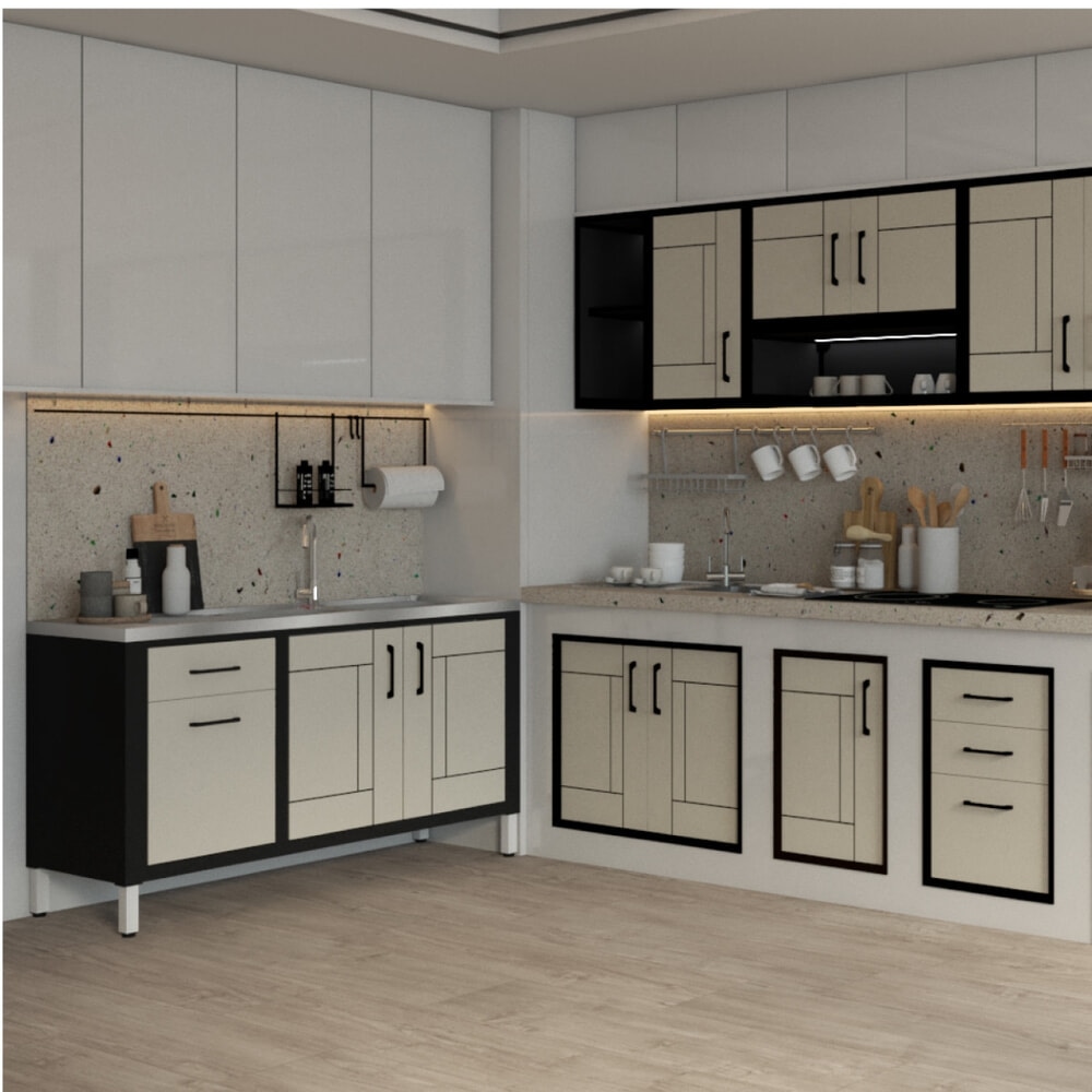 CLOSE ตู้ตั้งพื้น UPVC LABARIS ขนาด 2หลุม 1ที่พัก ขนาด 120x85x50 ซม. สีเบจ