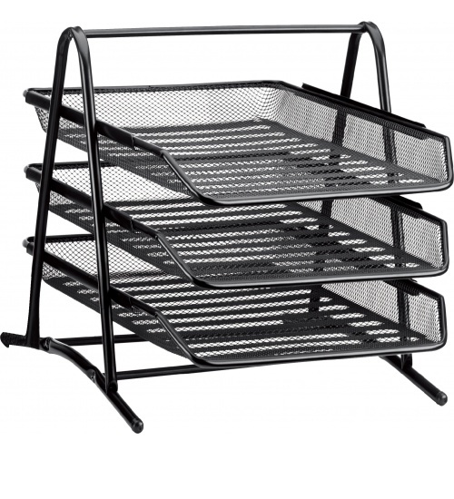 SMITH ถาดใส่เอกสาร 3 ชั้น ขนาด 35x30x26.5ซม. รุน TG59180 สีดำ