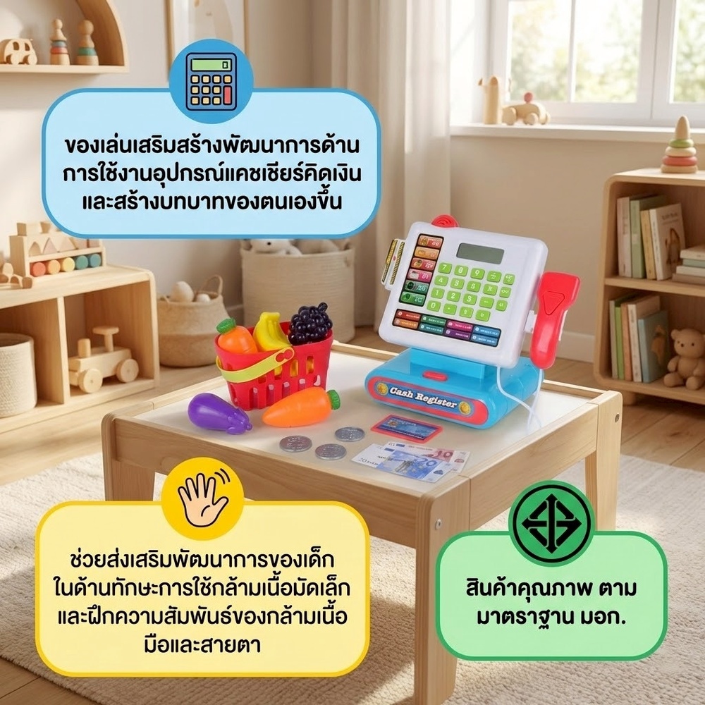 TOYS ของเล่นแคชเชียร์คิดเงิน รุ่น 16853 ขนาด 31.5x15x24.5 ซม. คละสี