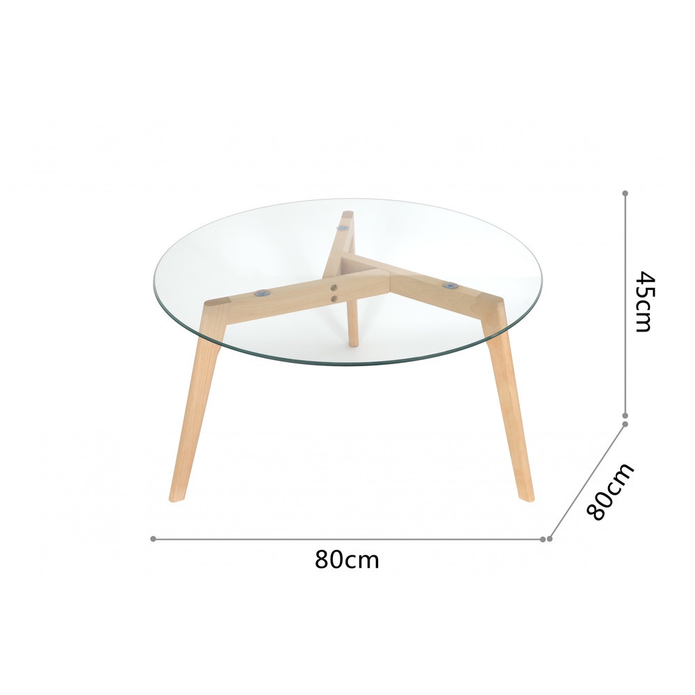 DELICATO โต๊ะกลาง ขนาด 80x80x45 ซม. รุ่น GLASSIO สีไม้