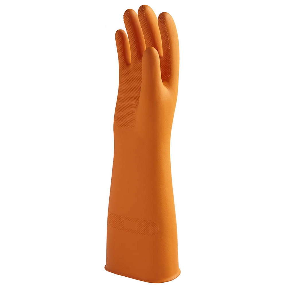 STRONG MAN ถุงมือยางหนาพิเศษ ทนสารเคมี Size L ยาว 16 นิ้ว รุ่น HEAVY DUTY สีส้ม