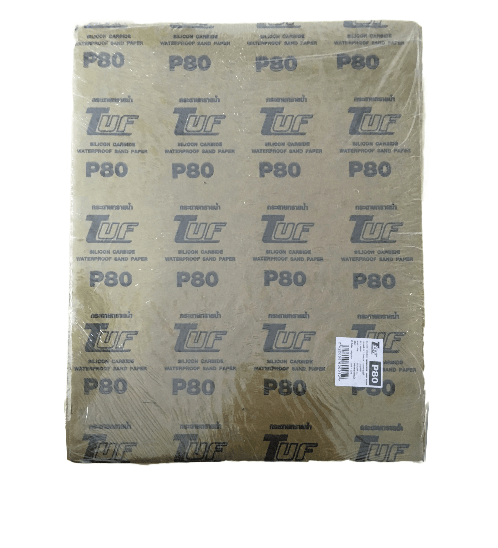 TUF กระดาษทรายน้ำ ขนาด 230X280 มม. เบอร์ 80 รุ่น CS22P80 สีดำ