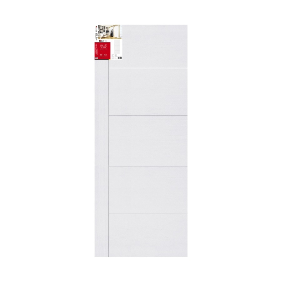 HOLZTUR ประตู HDF บานทึบเซาะร่อง HDF-F05 80x200ซม. สีขาวลายไม้