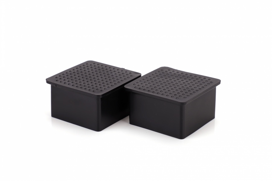 TORSTEN พลาสติกรองขาโต๊ะสี่เหลี่ยม (สวมนอก) รุ่น 1XY-006-2/0 ขนาด 2” แพ็ค 2 ชิ้น สีดำ