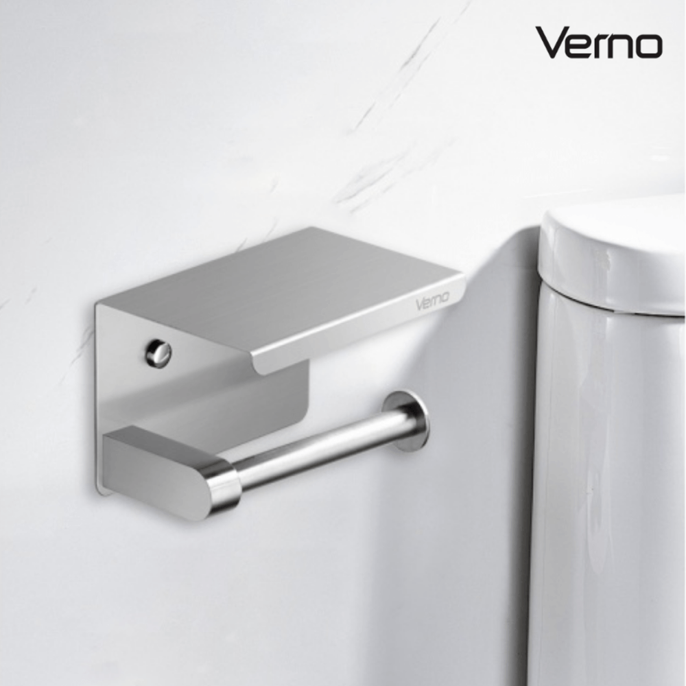 Verno ที่ใส่กระดาษชำระสแตนเลส304 รุ่น แฮร์ไลน์-TH04 ขนาด 14x10x10 ซม. สีเงิน