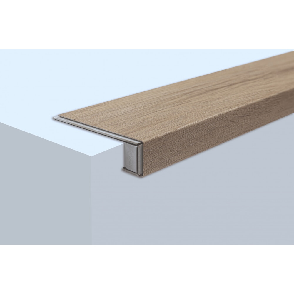 จมูกชานพักบันได SPC Click lock 114x1220x4+1mm IXPE items No. 6588 สีไม้สักอ่อน
