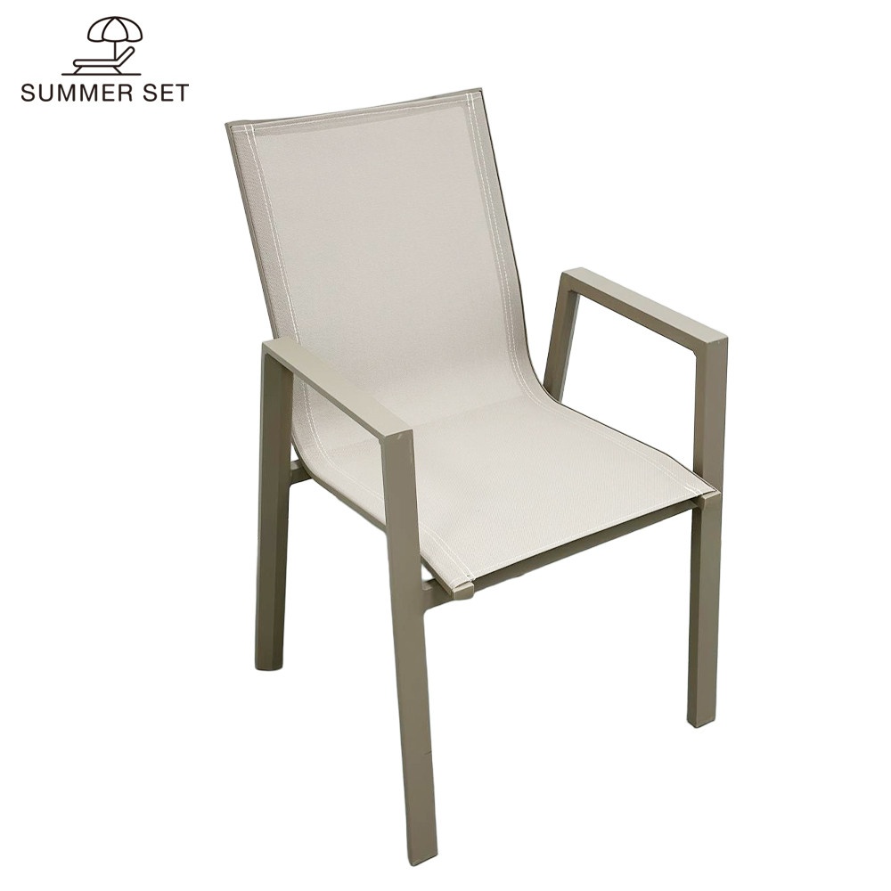 SUMMER SET เก้าอี้สนามอลูมิเนียม รุ่น PAVIA-G ขนาด 56x56x88 ซม. สีเทา