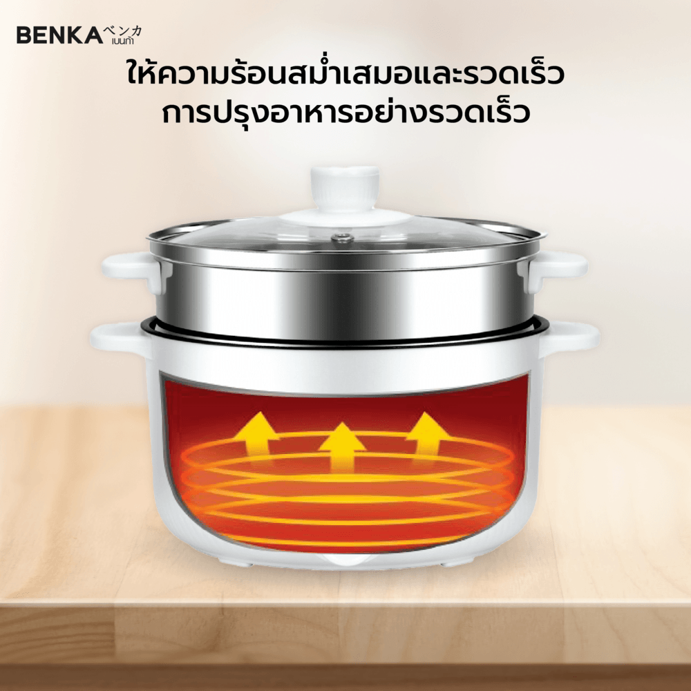BENKA หม้ออเนกประสงค์ ขนาด 2L รุ่น DFFW-099 สีขาว