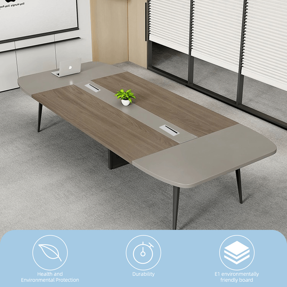 SMITH โต๊ะประชุม รุ่น Monic-02 ขนาด 140x350x75 ซม. สีกากี (1/4)