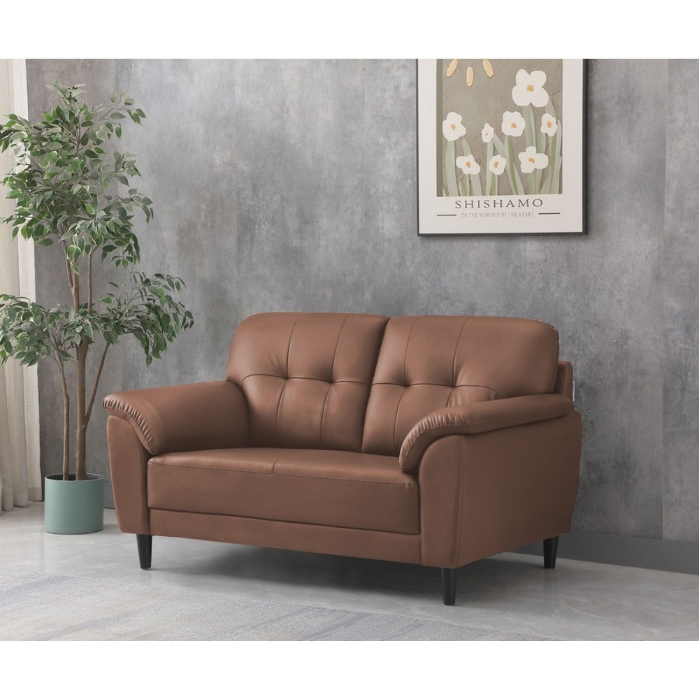PULITO โซฟาหนัง PU 2ที่นั่ง 145x85x80 ซม. รุ่น AKY สีน้ำตาล