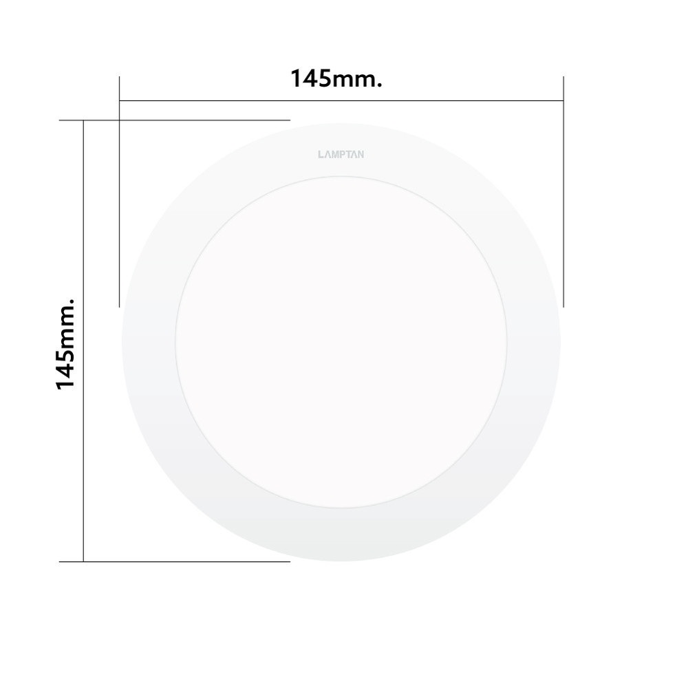 LAMPTAN โคมดาวน์ไลท์ LED แบบฝังหน้ากลม 5นิ้ว 9W ขอบขาว รุ่นอัลตร้าสลิม อลูมิเนียม แสงเดย์ไลท์