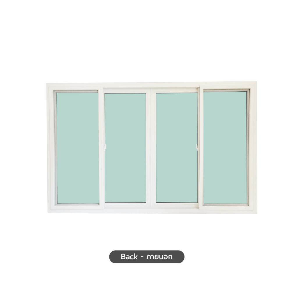 WELLINGTAN (VERTA) หน้าต่างไวนิลบานเลื่อน FSSF GW003 ขนาด 240x150ซม. สีขาว พร้อมมุ้ง