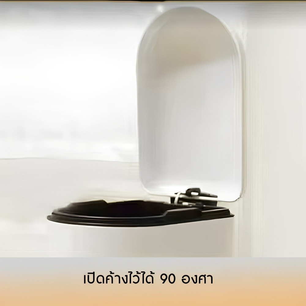 WINK PLUS ถังขยะเหล็กเคลือบขาเหยียบทรงรี 10 ลิตร NORI-AB001 ขนาด 18.5x31x39.5 cm. สีขาว