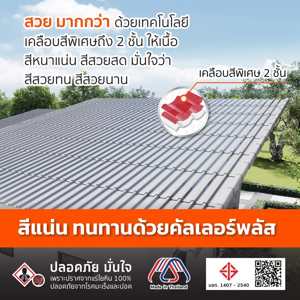 ห้าห่วง กระเบื้องหลังคาลอนคู่ 0.5x50x120ซม. สีมิดไนท์เกรย์