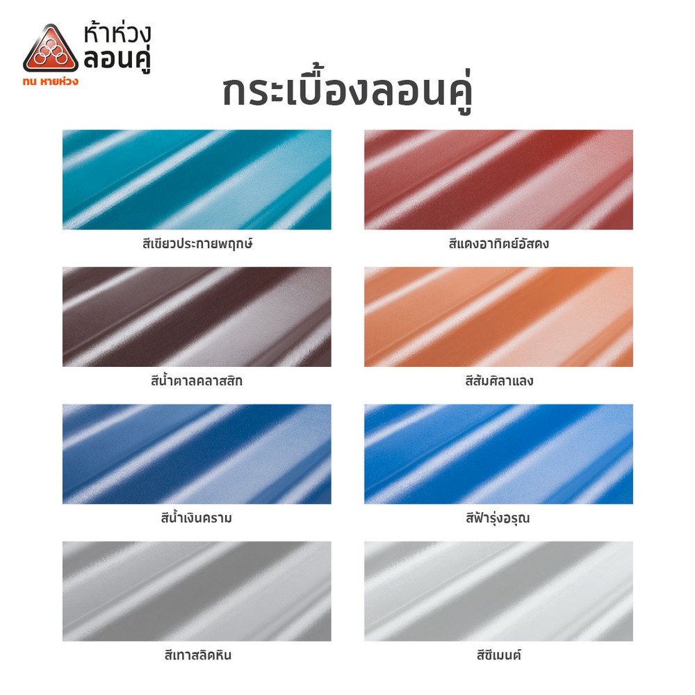 ห้าห่วง ครอบปิดข้าง ลอนคู่ สีฟ้ารุ่งอรุณ