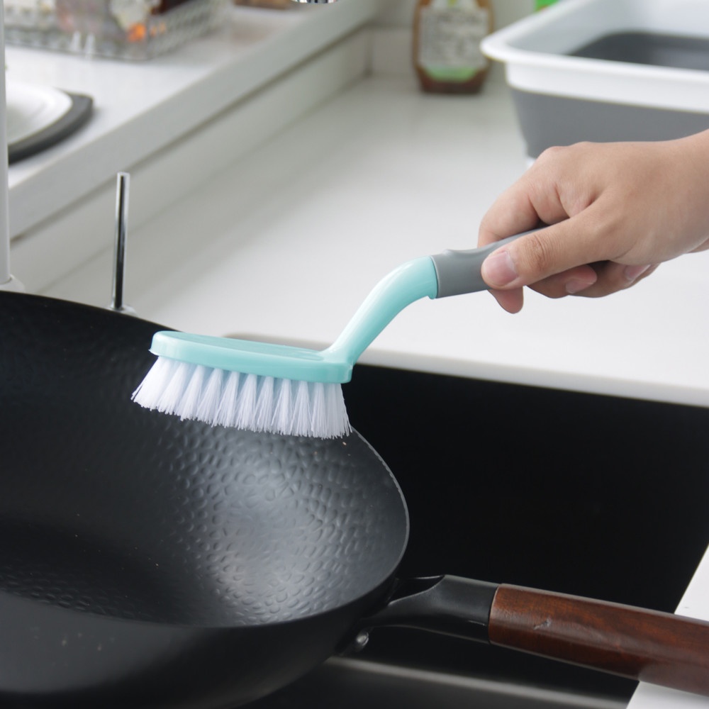 ICLEAN แปรงขัดอเนกประสงค์ด้ามสั้น รุ่น GTG56938 ขนาด 3.5x5.5x26 ซม. สีเขียว-เทา
