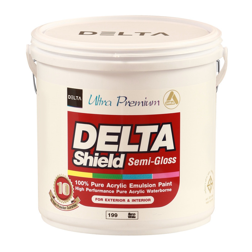Delta สีน้ำอะครีลิค เดลต้าชิลด์ ทาภายนอก กึ่งเงา เบส C 9 ลิตร