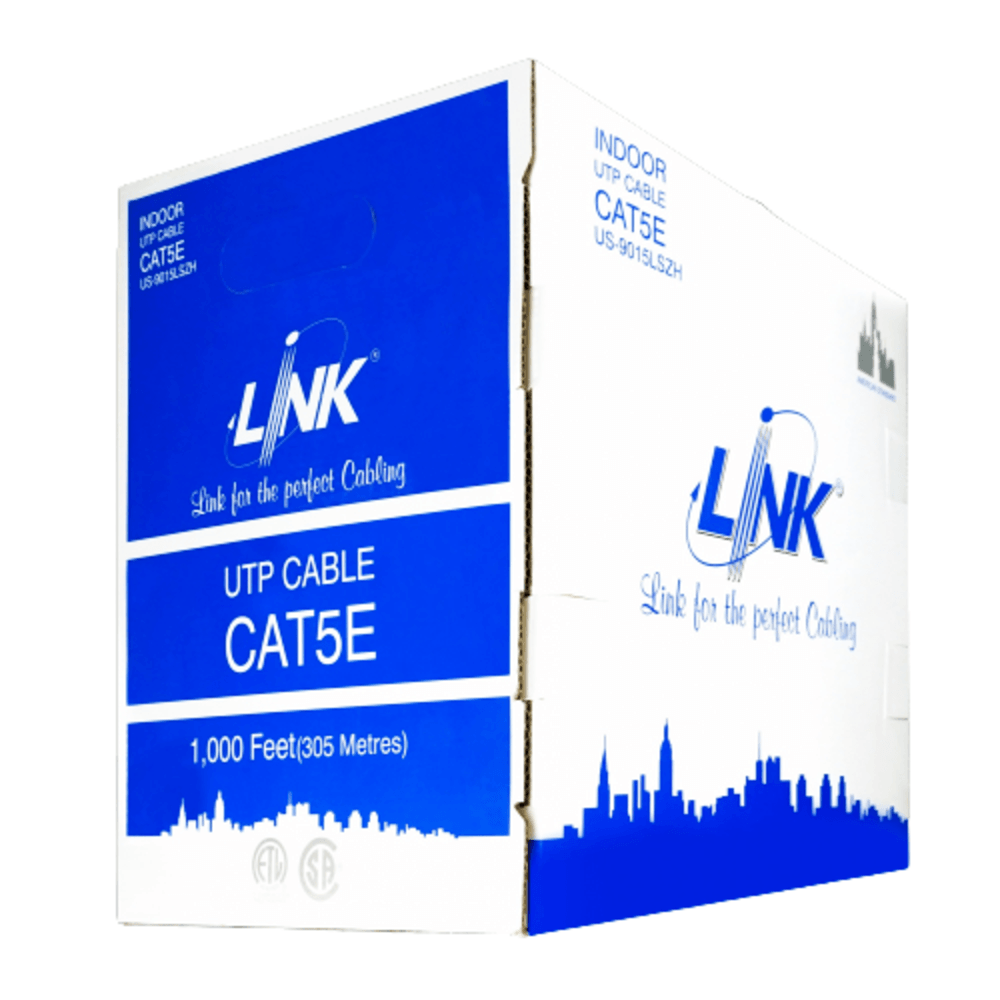 LINK สายแลน CAT5E UTP Enhanced CABLE รุ่น US-9015LSZH 305เมตร สีขาว