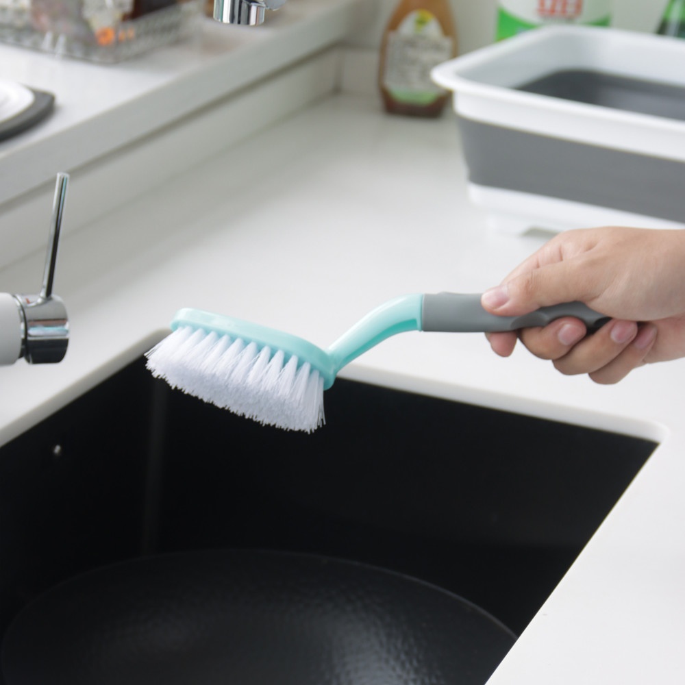 ICLEAN แปรงขัดอเนกประสงค์ด้ามสั้น รุ่น GTG56938 ขนาด 3.5x5.5x26 ซม. สีเขียว-เทา