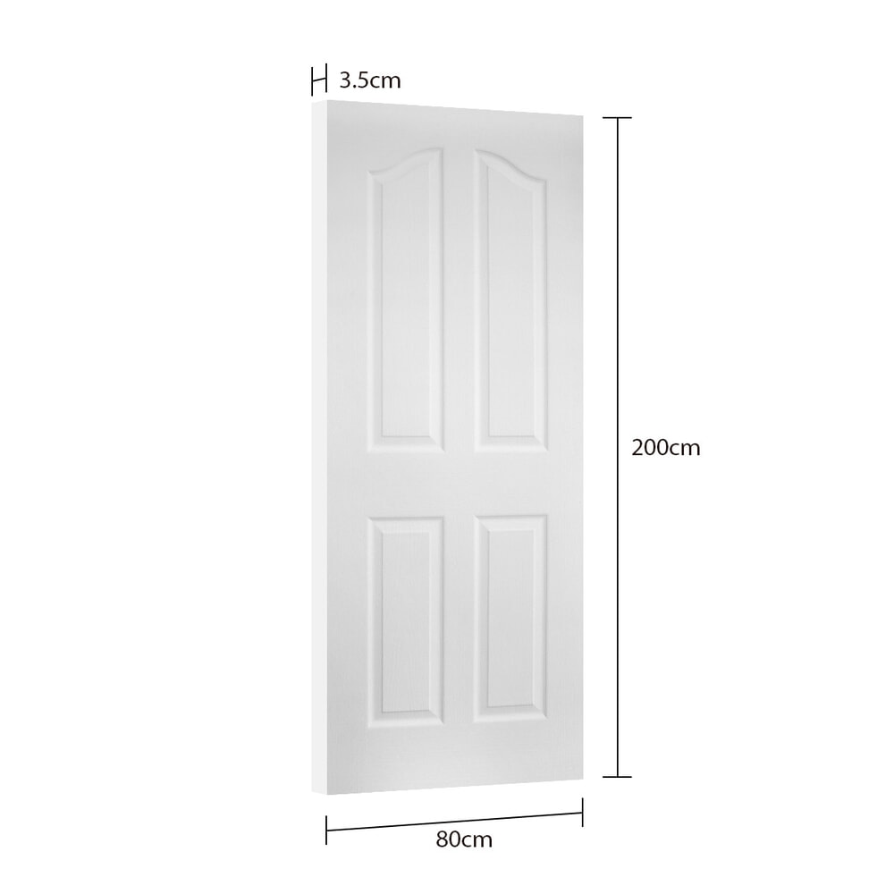 HOLZTUR ประตู HDF บานทึบ 4 ฟัก HDF-004 80x200ซม. สีขาวลายไม้