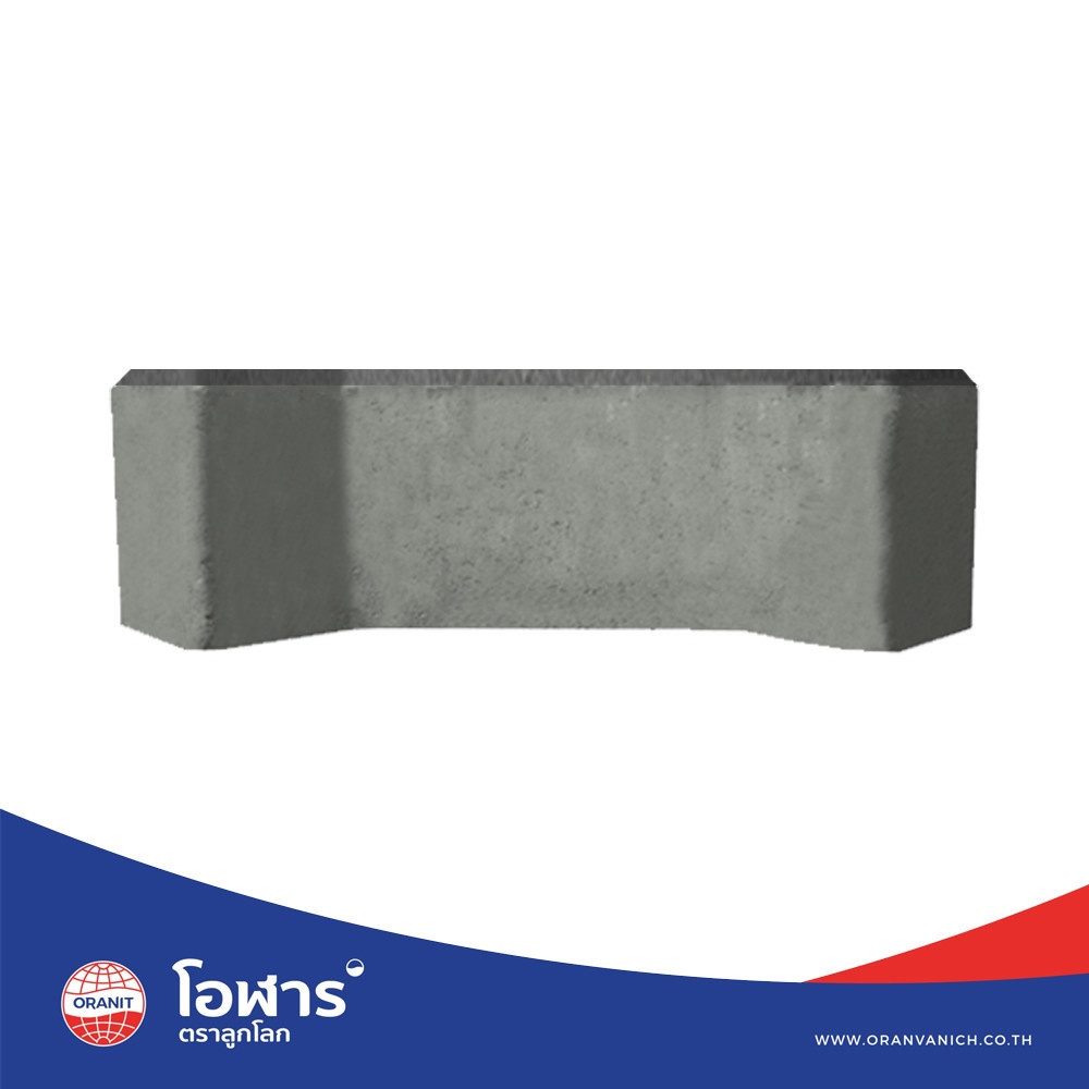 โอฬาร บล็อกปูถนน รุ่น ศิลาทีฆ 6x13.3x19.7ซม. สีเทา