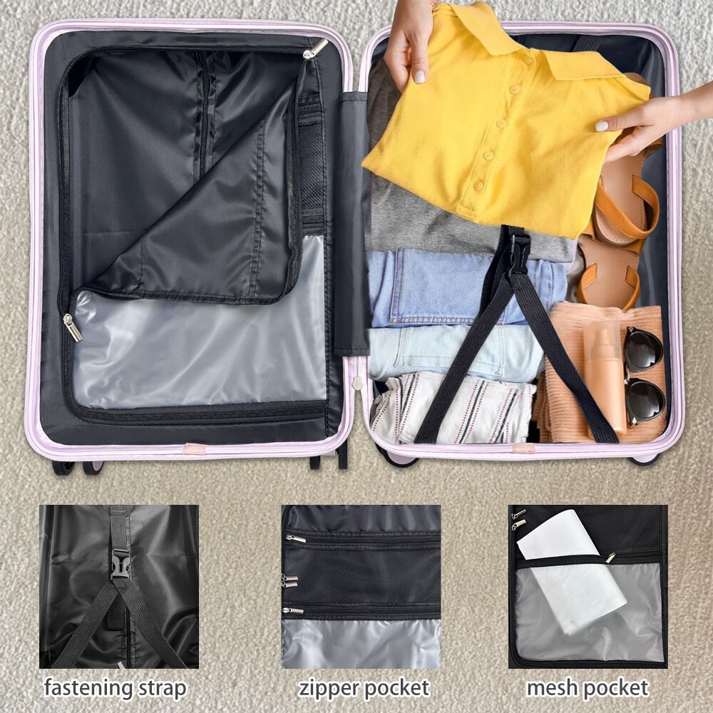 WETZLARS กระเป๋าเดินทางแบบด้านจับยาว ขนาด 20 นิ้ว รุ่น Amber-02 ขนาด 23.50x36.50x50 ซม. สีชมพูคอตตอน