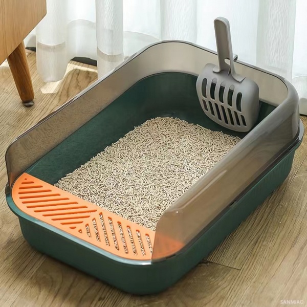 DUDUPETS กะบะทรายแมวพร้อมที่ตักทราย (L) 37x52x19ซม. รุ่น LAMOON