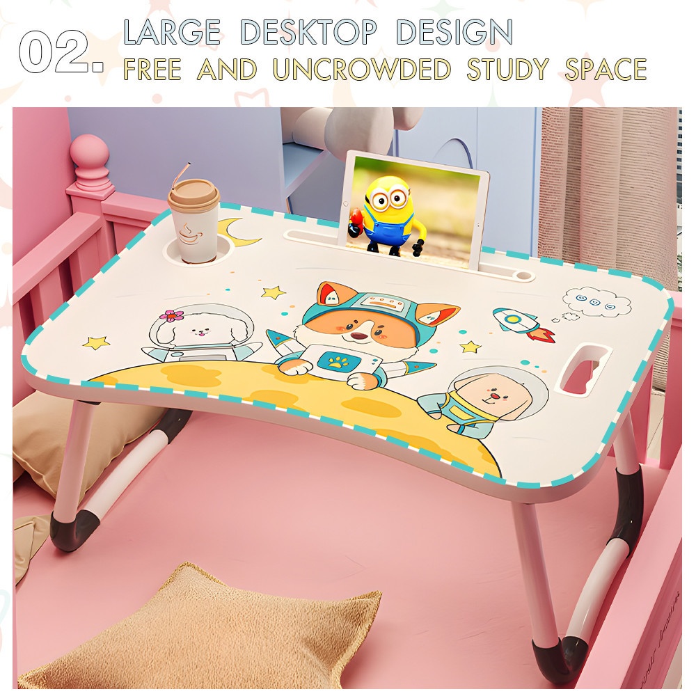 DELICATO โต๊ะพับญี่ปุ่น รุ่น Busby-04 ขนาด 40x60x28 ซม. สีครีม