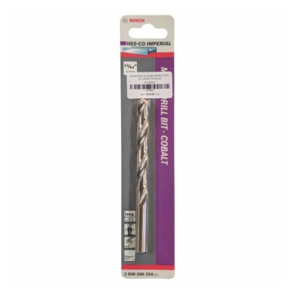 BOSCH ดอกเจาะสแตนเลส HSS-CO 23/64" x 89/124 มม.