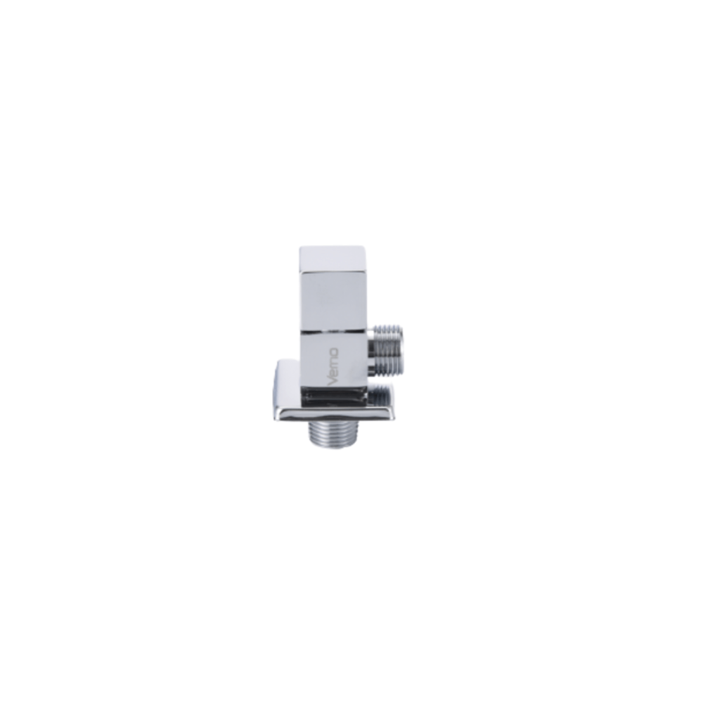 Verno สต๊อปวาล์วทองเหลือง 1 ทาง รุ่น PQS-C3SJ ขนาด 7.3x4.1x2.8 ซม. สีเงิน