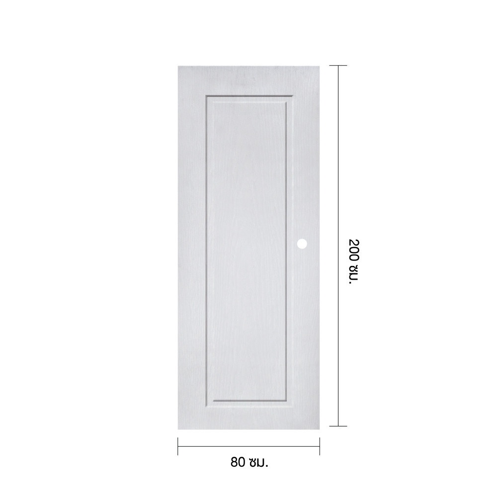 WELLINGTAN ประตู UPVC รุ่น WT007N (สำหรับใช้ภายนอก) ลูกฟัก ขนาด 80x200 ซม. สีขาว (เจาะลูกบิด)