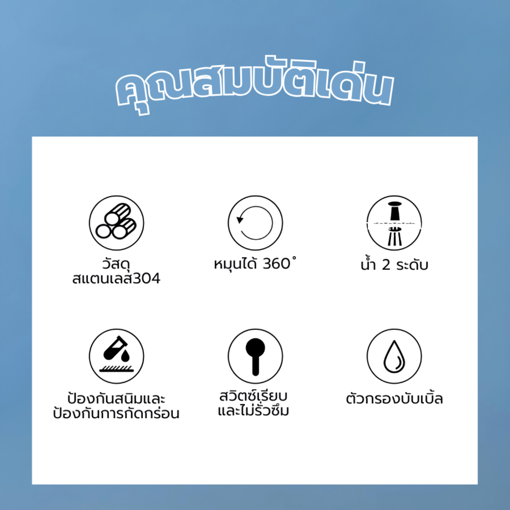 Verno ก๊อกอ่างล้างจานสแตนเลส304 แบบติดเคาน์เตอร์ ปรับระดับน้ำได้ รุ่น จีน่า B515-9A สีดำ