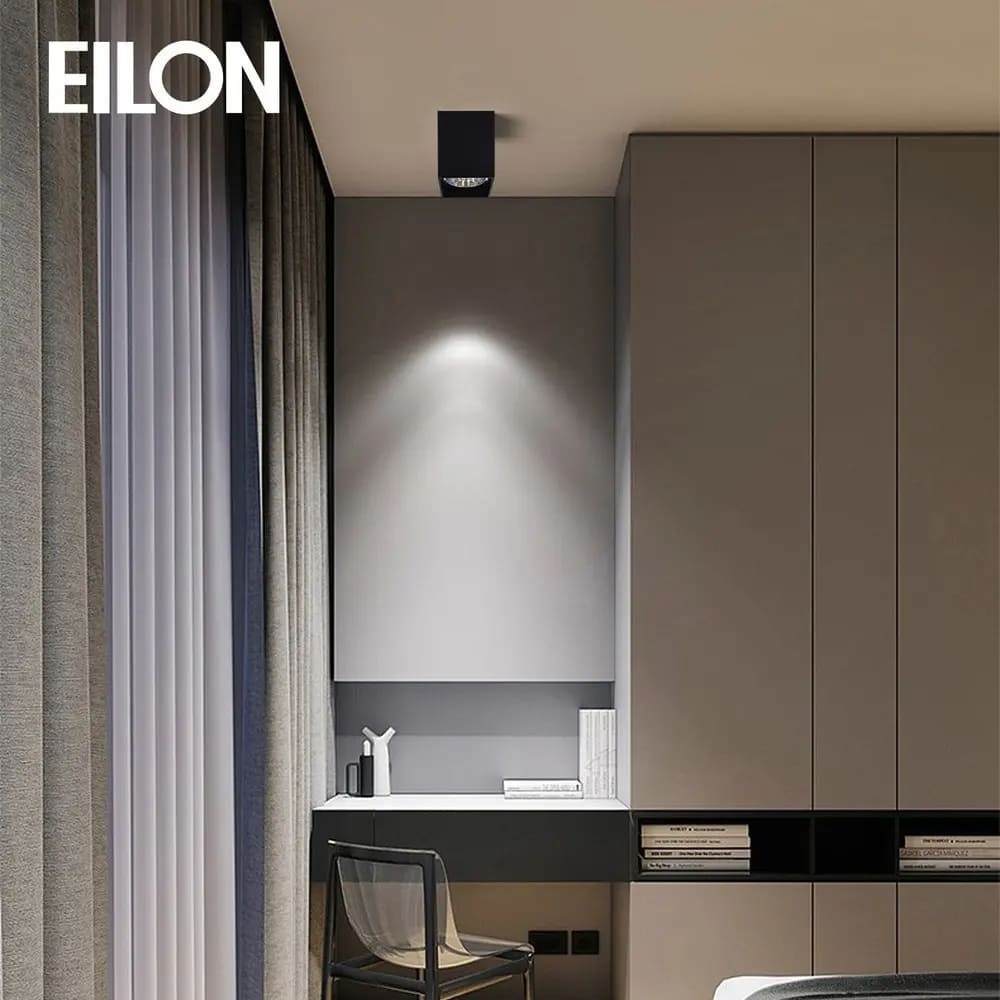 EILON โคมดาวน์ไลท์แบบทาวเวอร์หน้าเหลี่ยม 4นิ้ว E27 รุ่น YD4006-BK สีดำ (โคมเปล่า)