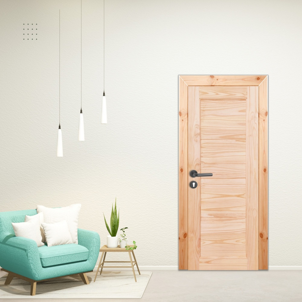 WINDOORS ประตูไม้สนNz ลวดลาย L-171 ขนาด 80x200 ซม.